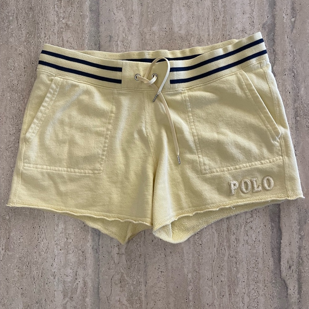 Women’s polo cotton yellow shorts